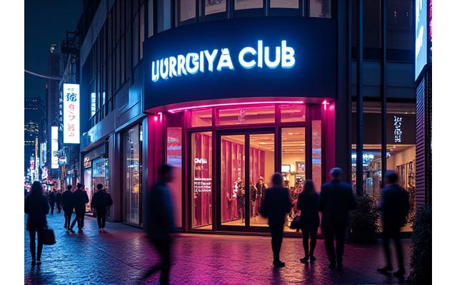 Silk Renaissanceの外観、夜の東京の街並みに溶け込む高層ビルの入り口