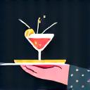 オーダーメイドのホスピタリティのアイコン：執事とトレイ