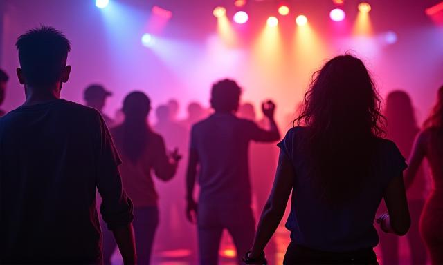活気あるクラブのダンスフロアで人々が音楽に合わせて踊っている様子