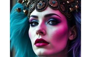 没入型シアター体験のステージ、幻想的な照明と衣装