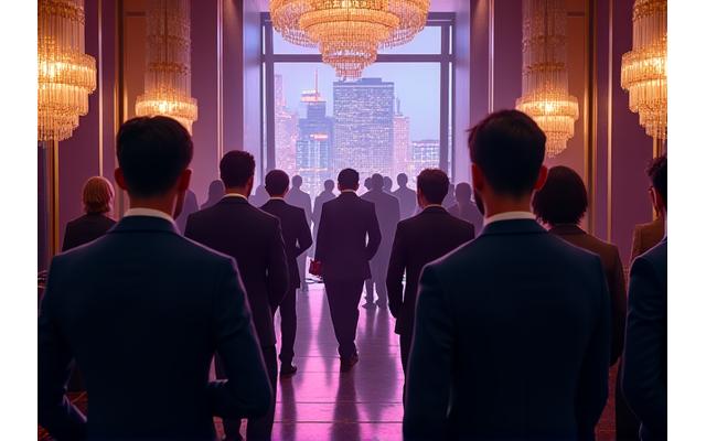 VIPイベント計画の様子、豪華な装飾とゲスト